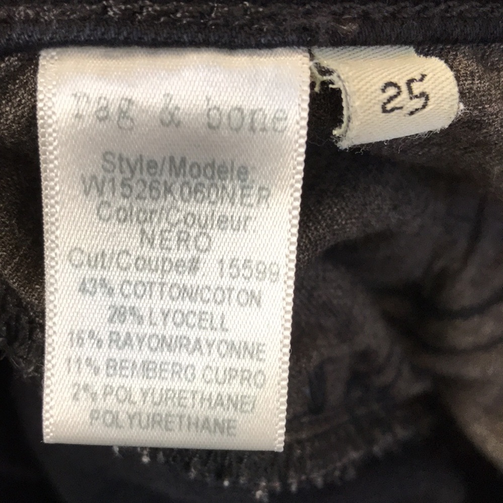 rag & bone jeans sz 25 black low rise cut 15599 Color: Nero Cotton blend - Picture 10 of 10